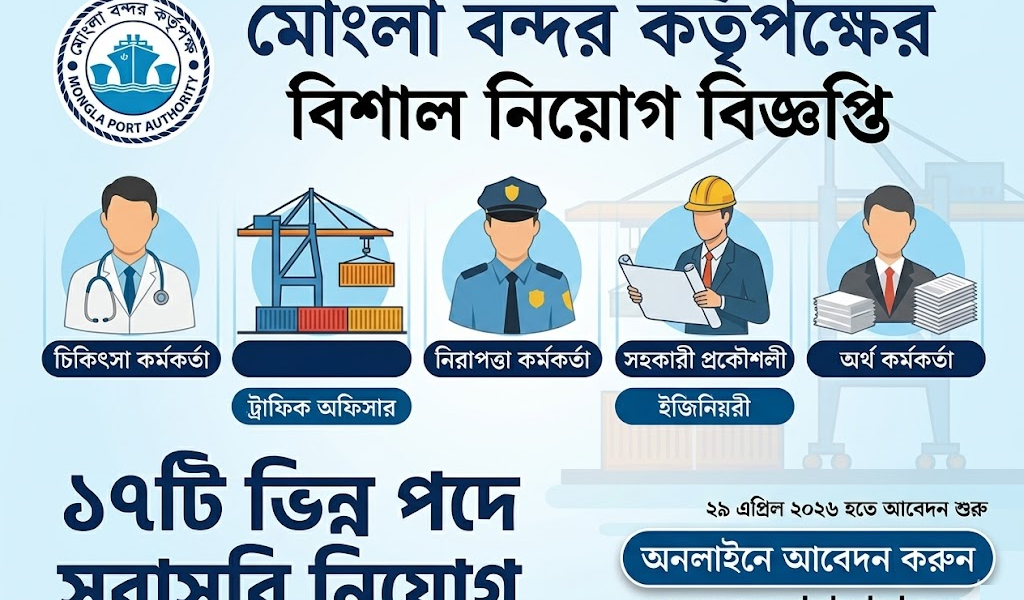 মোংলা বন্দরে বিশাল নিয়োগ বিজ্ঞপ্তি: ১৭টি পদে নিয়োগ দেবে কর্তৃপক্ষ