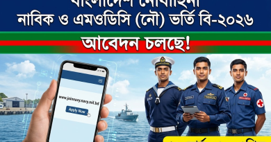 বাংলাদেশ নৌবাহিনীতে নাবিক ও এমওডিসি (নৌ) পদে বি-২০২৬
