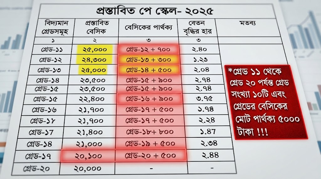 প্রস্তাবিত পে-স্কেল ২০২৫