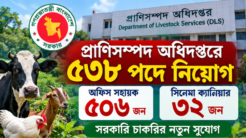 প্রাণিসম্পদ অধিদপ্তরে ৫৩৮ পদে বড় নিয়োগ